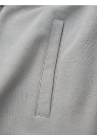 Ombre Clothing - Męska bluza bomberka z dzianiny pique – szara V4. Okazja: na co dzień. Kolor: szary. Materiał: dzianina. Wzór: haft. Styl: klasyczny, casual, elegancki #8
