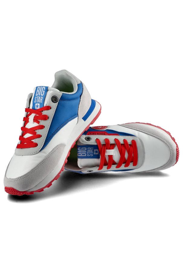 Big-Star - Białe Sneakersy Big Star Damskie Modne Półbuty. Okazja: na spacer, na co dzień. Kolor: biały. Materiał: skóra ekologiczna, materiał. Sport: turystyka piesza