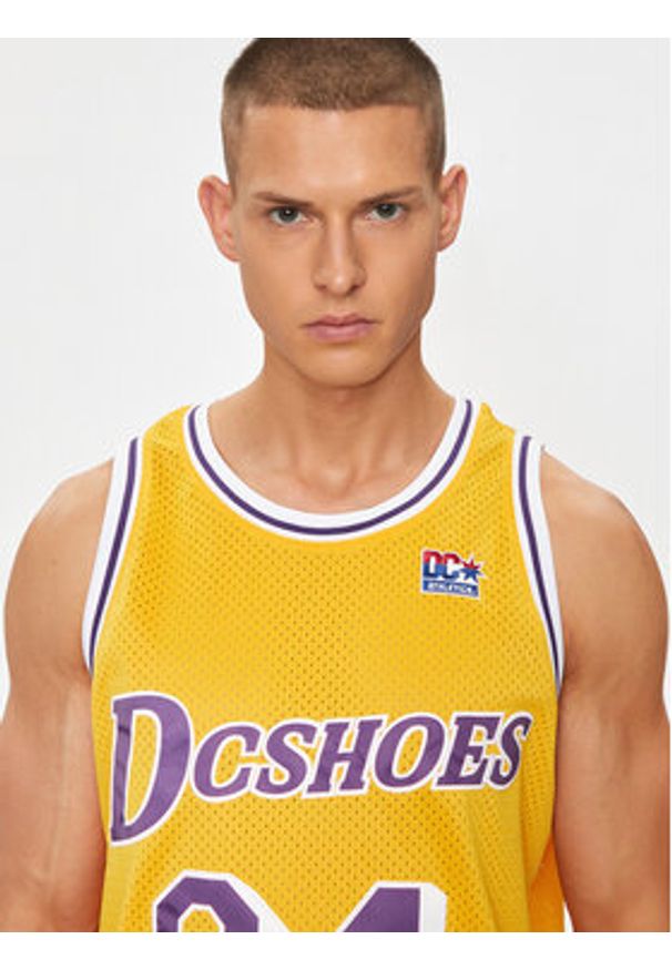 DC Tank top Showtime Jersey ADYKT03229 Żółty Regular Fit. Kolor: żółty. Materiał: syntetyk