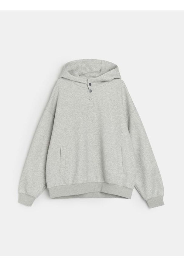 Sinsay - Bluza hoodie basic - szary. Kolor: szary