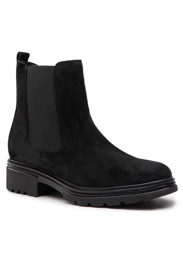 Botki Gabor 91.610.17 Schwarz. Kolor: czarny. Materiał: zamsz, skóra