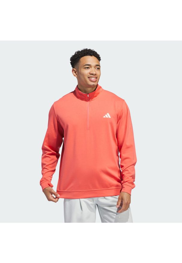 Adidas - Elevated 1/4-Zip Pullover. Typ kołnierza: golf. Kolor: czerwony, wielokolorowy, różowy. Materiał: materiał. Sport: golf