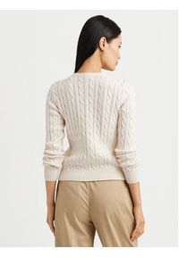 Lauren Ralph Lauren Kardigan 200932225001 Écru Slim Fit. Materiał: bawełna