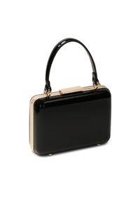 Kazar - Mała lakierowana torebka z rączką. Kolor: czarny. Materiał: lakierowane, skórzane. Rozmiar: małe. Styl: elegancki, wizytowy. Rodzaj torebki: na ramię #2