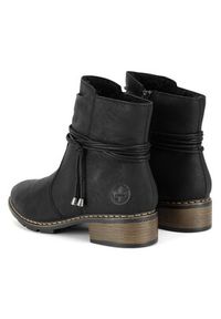 Rieker Botki 77263-00 Czarny. Kolor: czarny. Materiał: materiał #6