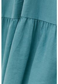 Answear Lab Sukienka kolor zielony maxi rozkloszowana. Kolor: turkusowy. Materiał: tkanina. Wzór: gładki. Typ sukienki: rozkloszowane. Styl: wakacyjny. Długość: maxi #5