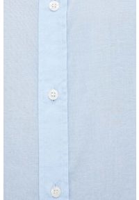 Liu Jo koszula z domieszką lnu kolor niebieski regular z kołnierzykiem klasycznym. Typ kołnierza: kołnierzyk klasyczny. Kolor: niebieski. Materiał: len. Styl: klasyczny #5