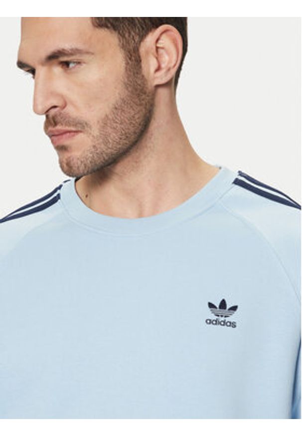 Adidas - adidas Bluza adicolor Classics 3-Stripes JN7026 Błękitny Regular Fit. Kolor: niebieski. Materiał: syntetyk, bawełna