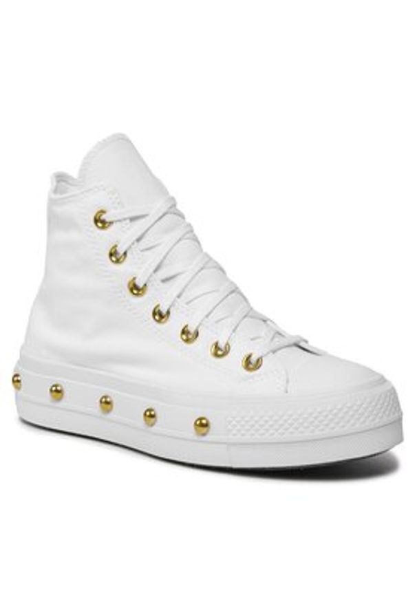 Converse Trampki Chuck Taylor All Star Lift Platform Star Studded A06787C Biały. Kolor: biały. Materiał: materiał. Obcas: na platformie