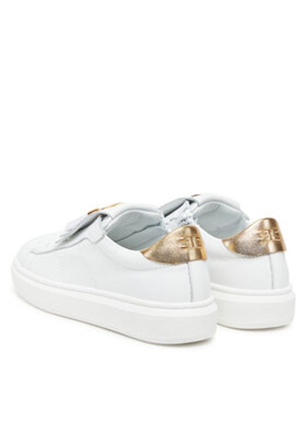 Elisabetta Franchi Sneakersy F4-A9E-0232 Biały. Kolor: biały. Materiał: skóra