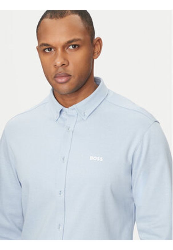 BOSS Koszula 50533163 Błękitny Regular Fit. Kolor: niebieski. Materiał: bawełna