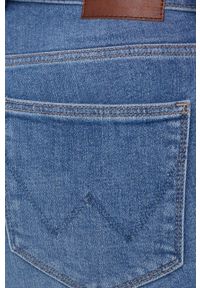 Wrangler jeansy SLIM WAY OUT WEST damskie high waist. Stan: podwyższony. Kolor: niebieski. Styl: klasyczny