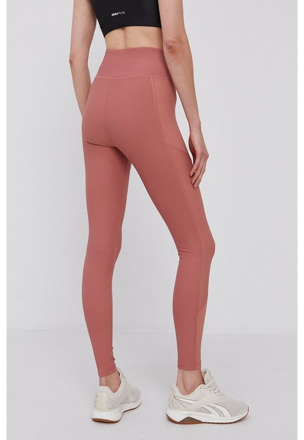 Only Play - Legginsy. Stan: podwyższony. Kolor: różowy. Materiał: dzianina. Wzór: gładki