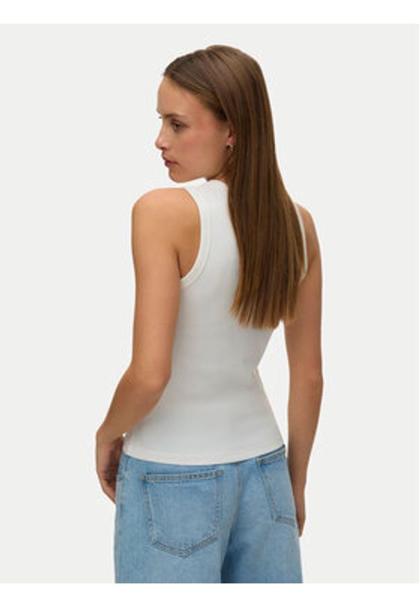 Vero Moda Top Naja 10341964 Biały Slim Fit. Kolor: biały. Materiał: bawełna