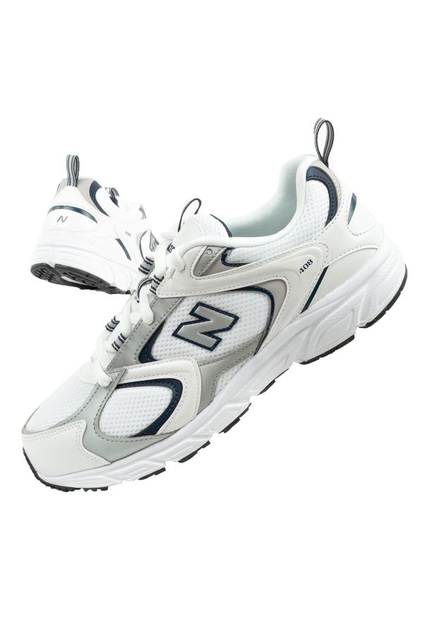 Buty lekkie wygodne białe sportowe sneakersy męskie New Balance. Kolor: biały, szary, wielokolorowy. Materiał: syntetyk. Szerokość cholewki: normalna