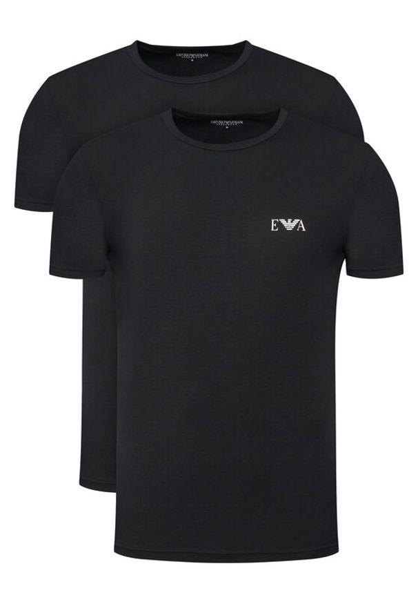 Emporio Armani Underwear Komplet 2 t-shirtów EM001849 AF14131 MC005 Czarny Fitted Fit. Kolor: czarny. Materiał: bawełna