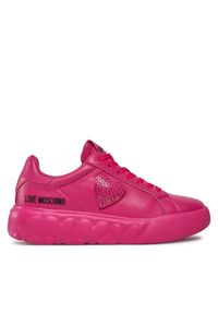 Love Moschino - LOVE MOSCHINO Sneakersy JA15014G1IIA0604 Różowy. Kolor: różowy. Materiał: skóra