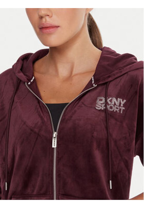 DKNY Sport Bluza DP5J9634 Bordowy Regular Fit. Kolor: czerwony. Materiał: syntetyk. Styl: sportowy