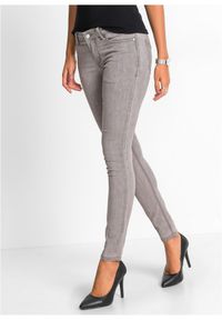 bonprix - Dżinsy Skinny ze stretchem, mid waist. Kolor: szary #1