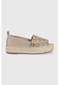 DKNY - Dkny espadryle Magan kolor beżowy na platformie K1209515. Kolor: beżowy. Materiał: materiał, guma. Obcas: na platformie #1