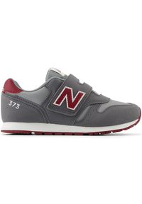Buty dziecięce New Balance YZ373VM2 – szare. Zapięcie: rzepy. Kolor: szary. Materiał: syntetyk, materiał, guma. Szerokość cholewki: normalna. Model: New Balance 373 #1