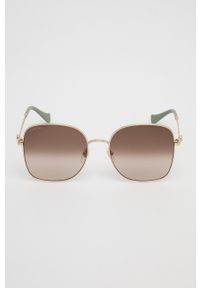 Gucci okulary przeciwsłoneczne damskie kolor złoty. Kolor: złoty. Wzór: geometria #6