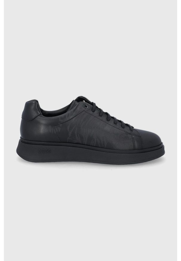 BOSS - Boss Buty skórzane kolor czarny. Zapięcie: sznurówki. Kolor: czarny. Materiał: skóra