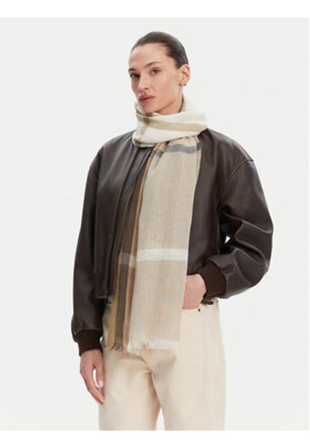 Barbour Szal Maisy LSC0469BE32 Beżowy. Kolor: beżowy. Materiał: wełna