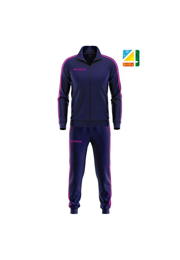 Dres szkolny Givova z bawełnianego terry 6XS. Kolor: fioletowy. Materiał: bawełna, dresówka