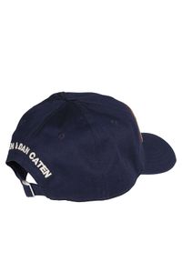 DSQUARED2 - Granatowa czapka z haftowanym logo. Kolor: niebieski. Materiał: bawełna. Wzór: haft #4