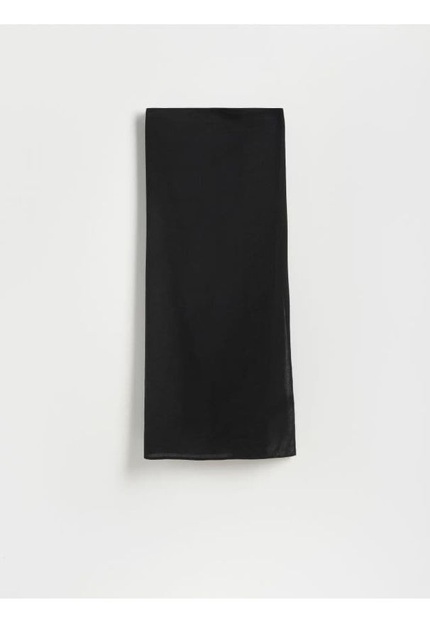 Reserved - Sarong z dodatkiem lnu - czarny. Okazja: na plażę. Kolor: czarny. Materiał: len