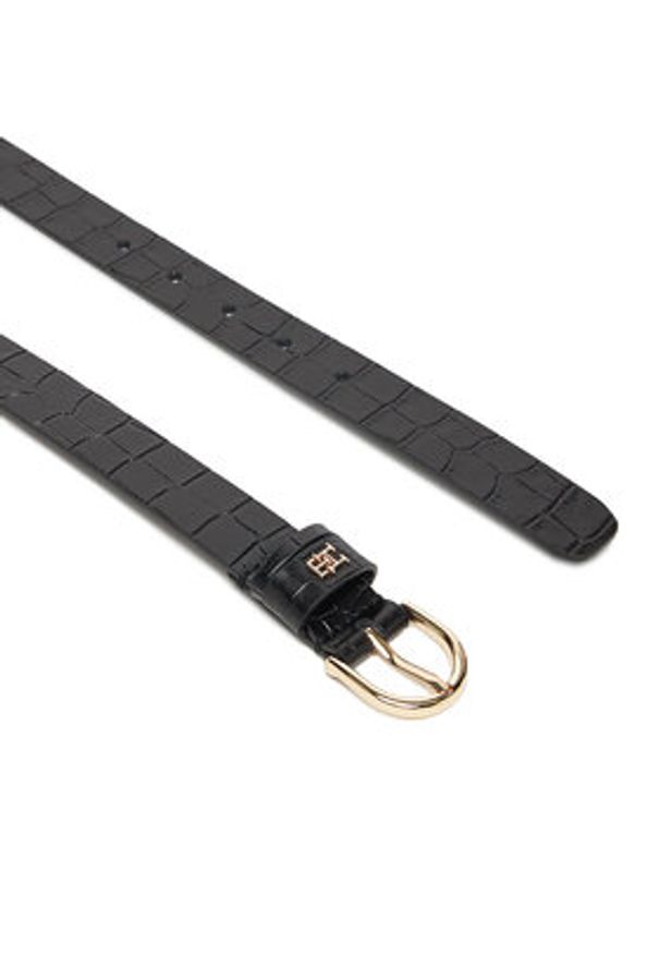 TOMMY HILFIGER - Tommy Hilfiger Pasek Damski Essential Effortless 2.5 Croc Go AW0AW17755 Czarny. Kolor: czarny. Materiał: skóra