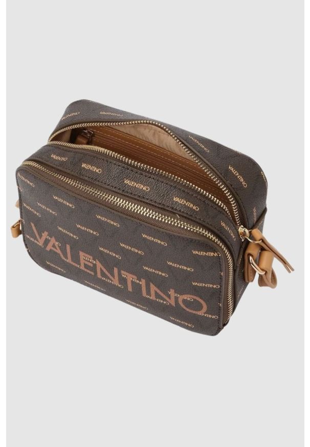 Valentino by Mario Valentino - VALENTINO Mała brązowa torebka Liuto Camera Bag. Kolor: brązowy. Styl: klasyczny