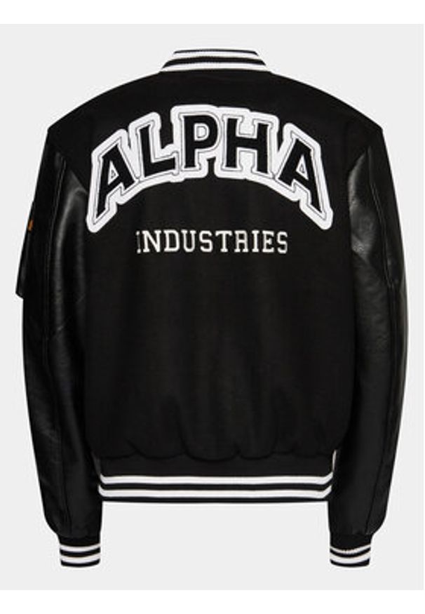 Alpha Industries Kurtka bomber College 146111 Czarny Relaxed Fit. Kolor: czarny. Materiał: syntetyk