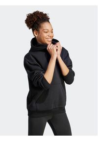 Adidas - adidas Bluza IJ8740 Czarny Loose Fit. Kolor: czarny. Materiał: bawełna #9