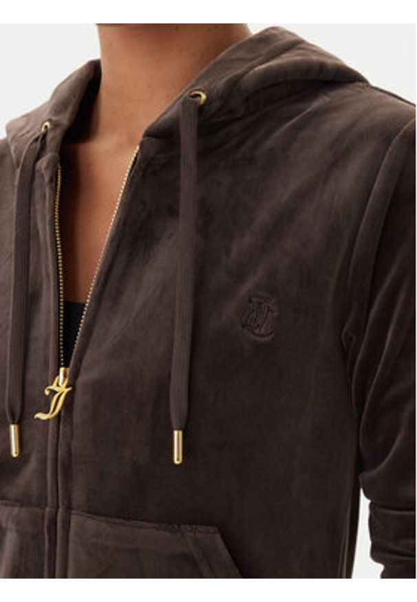 Juicy Couture Bluza Robertson JCAP176G Brązowy Slim Fit. Kolor: brązowy. Materiał: syntetyk