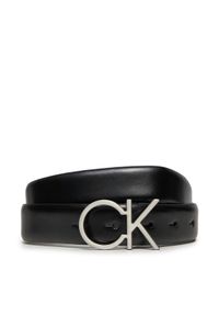 Calvin Klein Pasek Damski Re-Lock Ck Logo Belt 30Mm K60K610157 Czarny. Kolor: czarny. Materiał: skóra