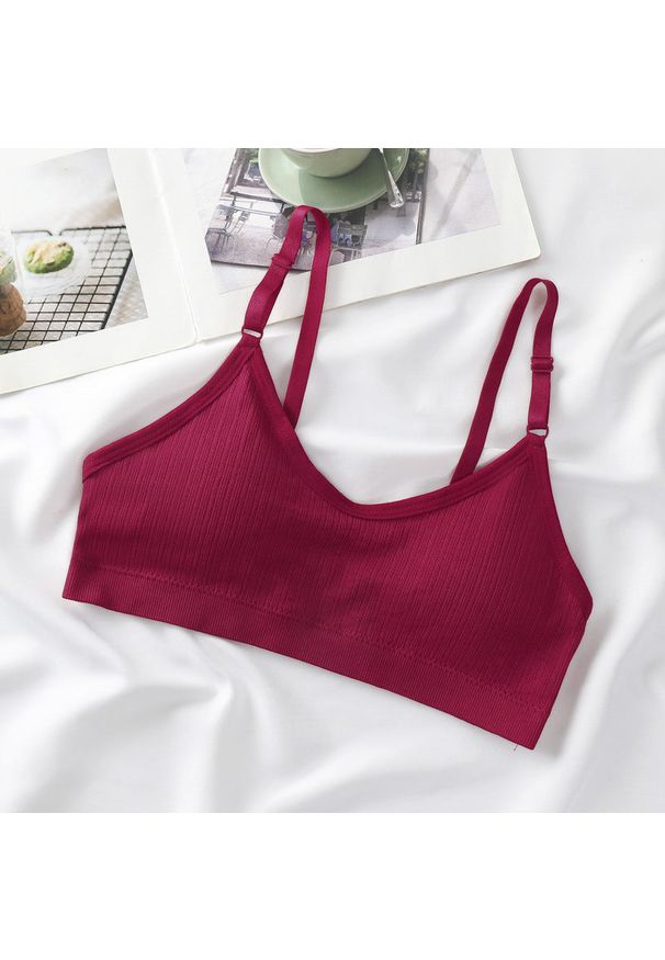 Intica - Braletka miękka z delikatnymi ramiączkami Robinia. Kolor: czerwony. Materiał: tkanina, materiał