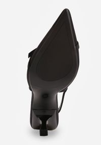 Born2be - Czarne Sandały na Klepsydrze z Noskiem w Szpic i Ozdobną Klamerką Vaeloelle. Okazja: na co dzień, na ślub cywilny, na wesele, na imprezę. Kolor: czarny. Materiał: jeans. Styl: casual, elegancki, wizytowy #7