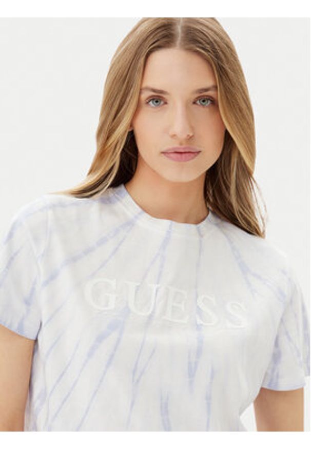 Guess T-Shirt V5GI19 I3Z14 Fioletowy Regular Fit. Kolor: fioletowy. Materiał: bawełna
