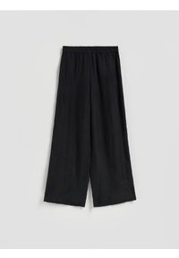 Reserved - LADIES` TROUSERS - czarny. Kolor: czarny. Materiał: tkanina #1