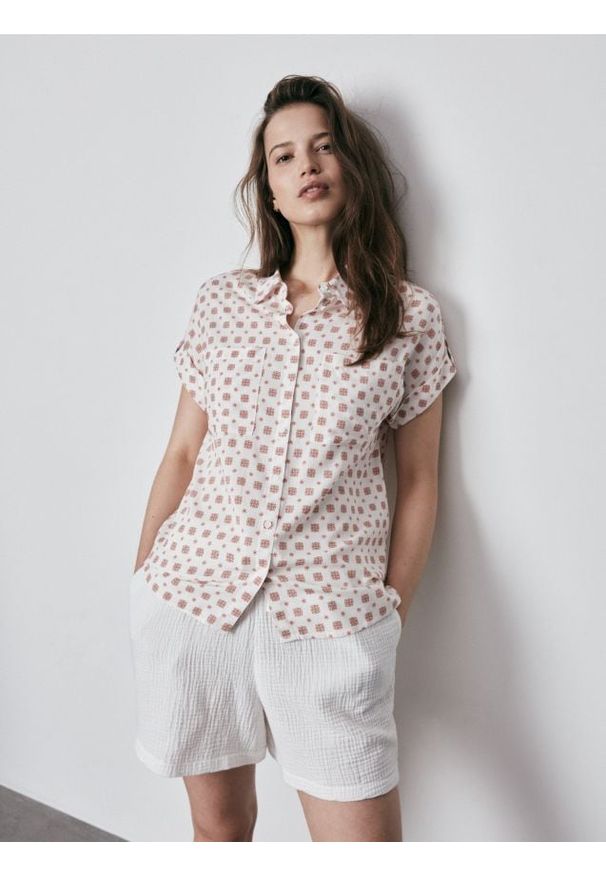 Reserved - Koszula z wiskozy - wielobarwny. Materiał: wiskoza