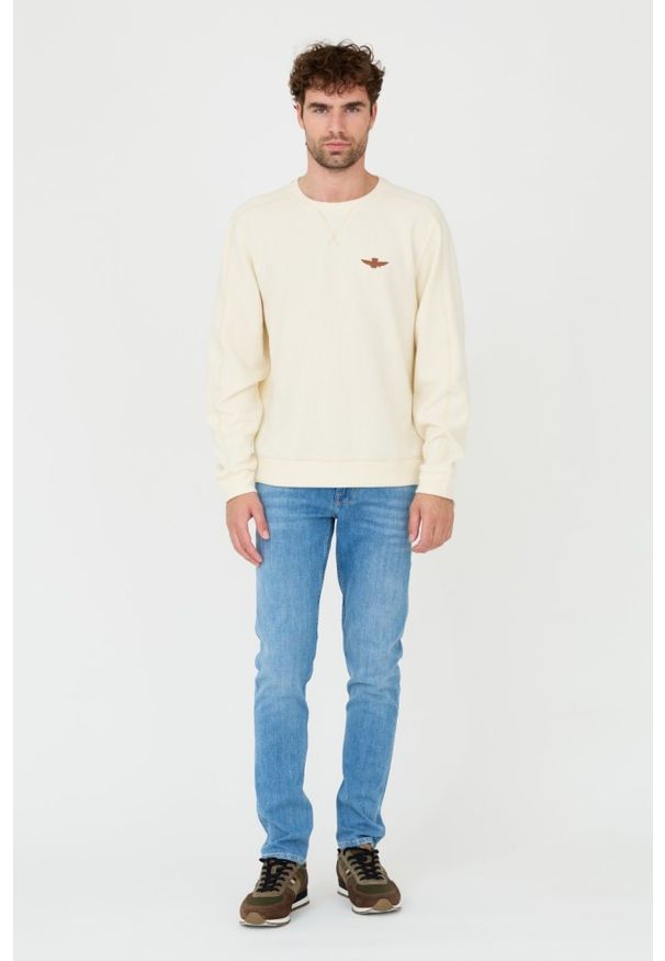 Aeronautica Militare - AERONAUTICA MILITARE Beżowa męska bluza, Rozmiar L. Kolor: beżowy