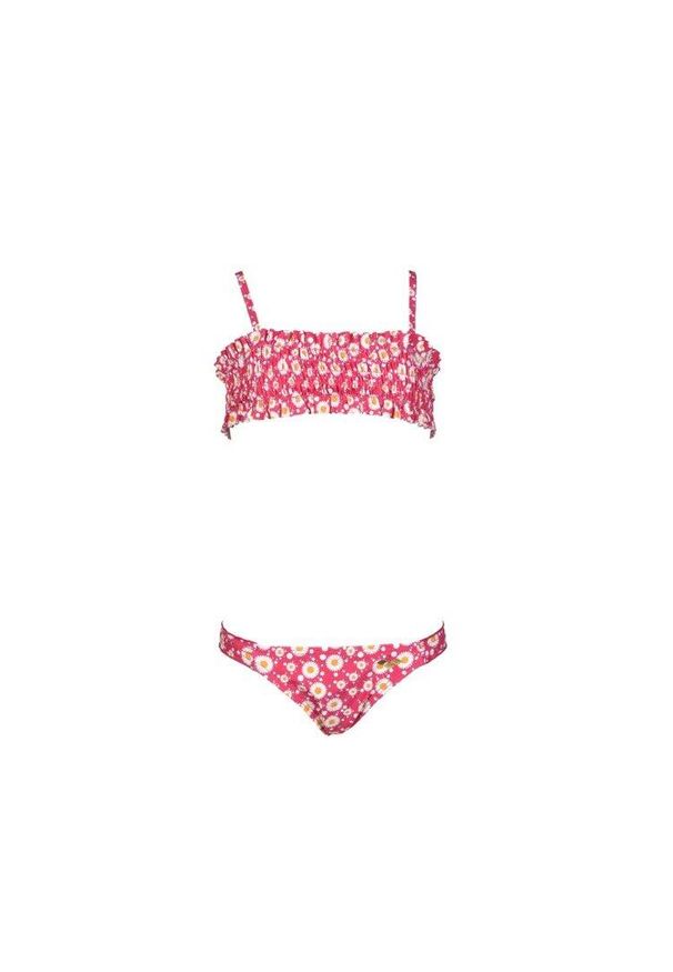 Dziewczęcy 2-częściowy kostium kąpielowy bandeau Arena Bandea Allover. Kolor: różowy