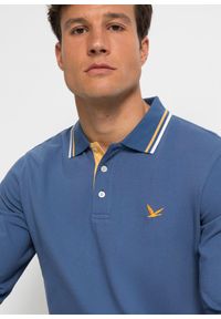 bonprix - Koszulka polo z czystej bawełny organicznej (2 szt.). Typ kołnierza: polo. Kolor: niebieski. Materiał: bawełna. Długość rękawa: długi rękaw. Długość: długie. Wzór: haft #3
