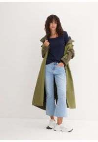 bonprix - Bluzka z długim rękawem z czystej bawełny organicznej. Kolor: niebieski. Materiał: bawełna. Długość rękawa: długi rękaw. Długość: długie. Wzór: prążki #3