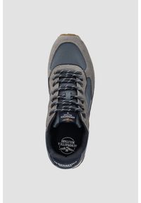 Aeronautica Militare - AERONAUTICA MILITARE Szaro-niebieskie sneakersy męskie ze skórą zamszową, Rozmiar 42. Okazja: na co dzień. Kolor: niebieski. Materiał: skóra, zamsz #4