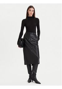 Calvin Klein Sweter LV044D239G Czarny Slim Fit. Kolor: czarny. Materiał: wełna, lyocell #2