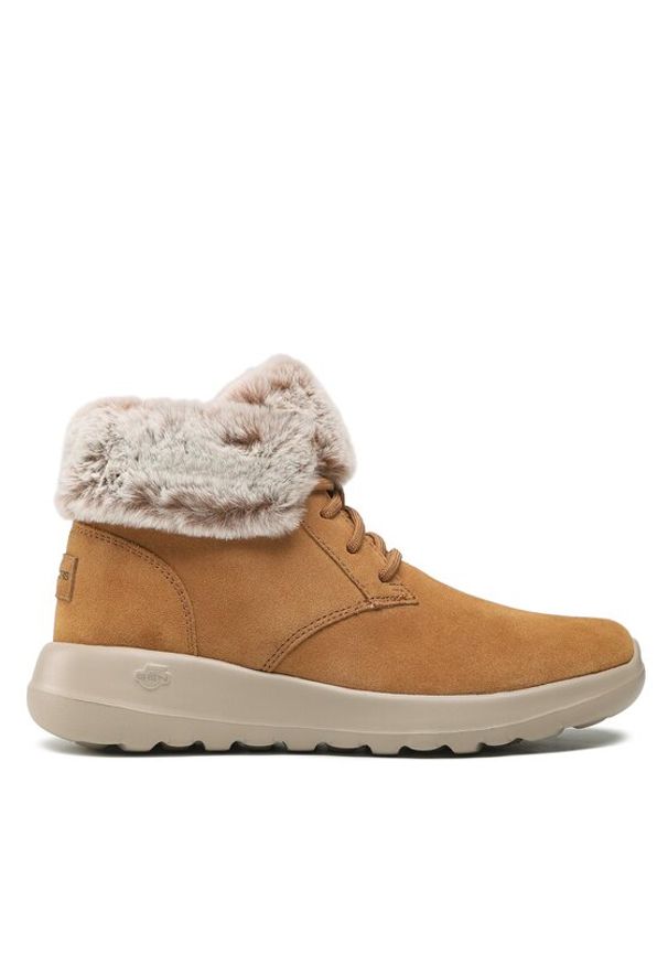 skechers - Skechers Trzewiki Plush Dreams 144042/CSNT Brązowy. Kolor: brązowy. Materiał: zamsz, skóra