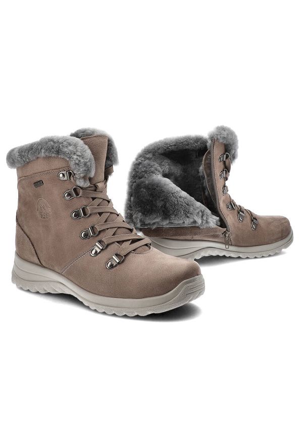 Szare Botki G-Comfort Ocieplane Buty Damskie. Zapięcie: zamek. Kolor: szary. Materiał: futro, skóra. Sezon: zima. Styl: elegancki